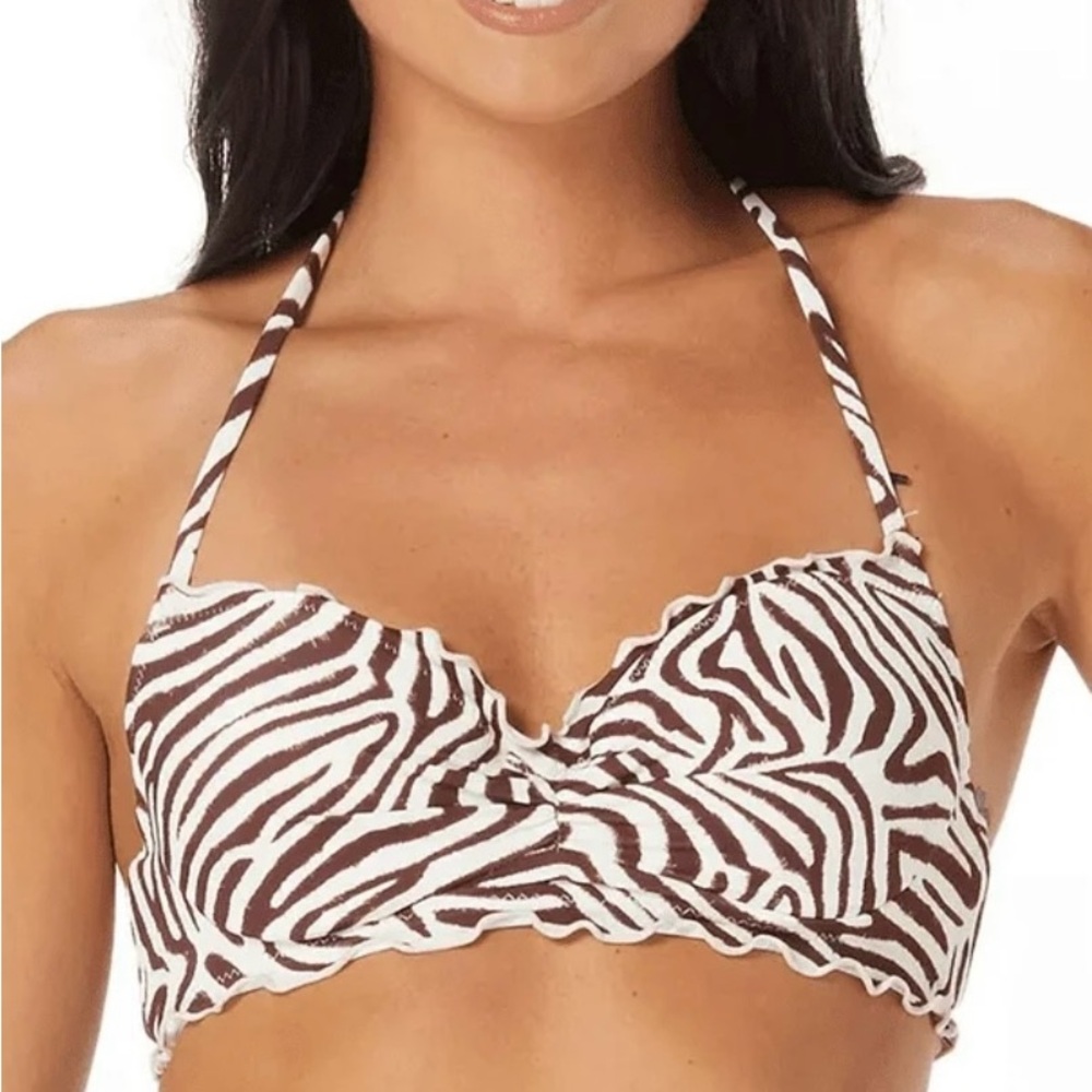 Brown and White Zebra Print Bikini Collection